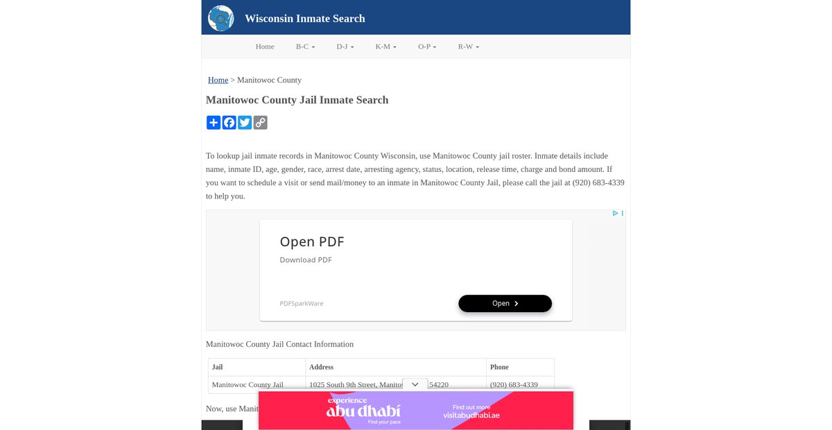 Preview of inmatesearchwi.org