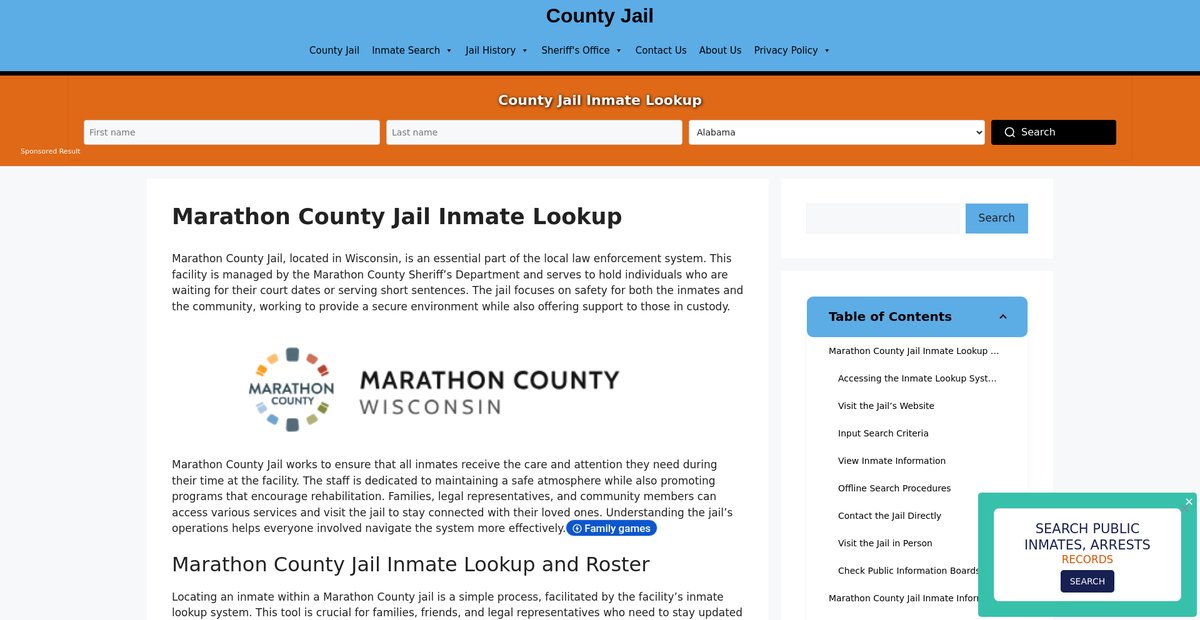 Preview of marathon.countyjail.org