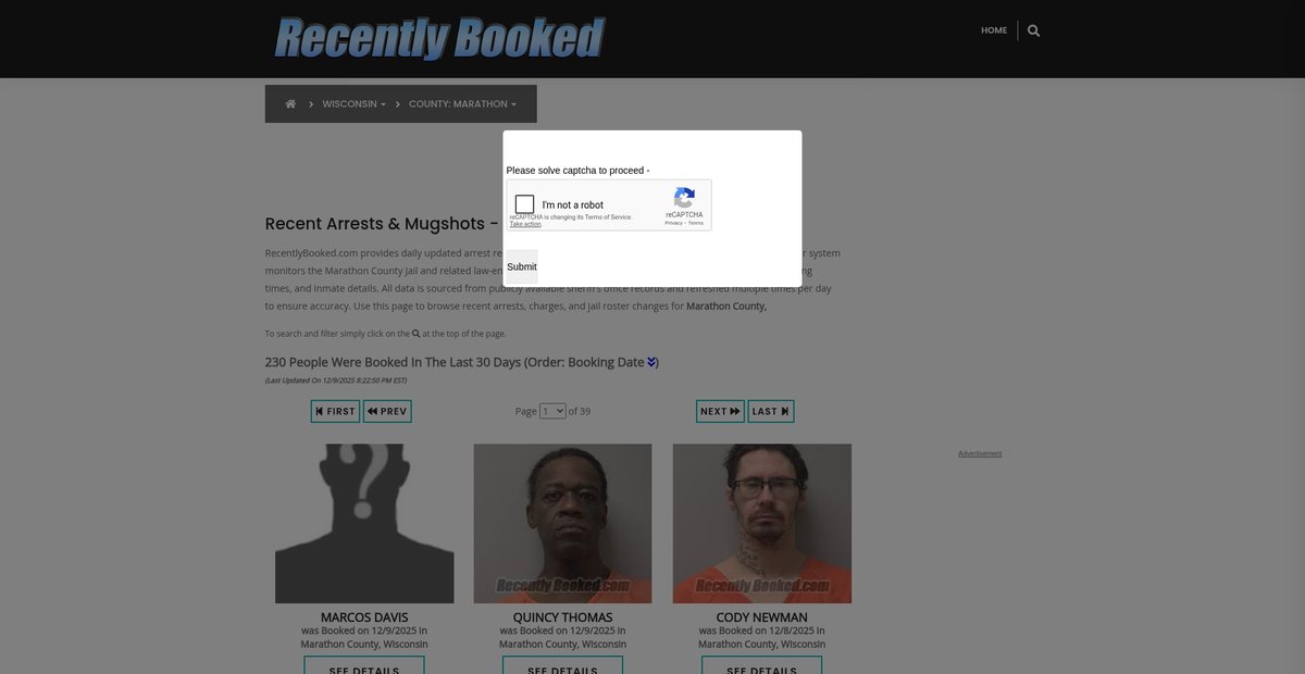 Preview of recentlybooked.com