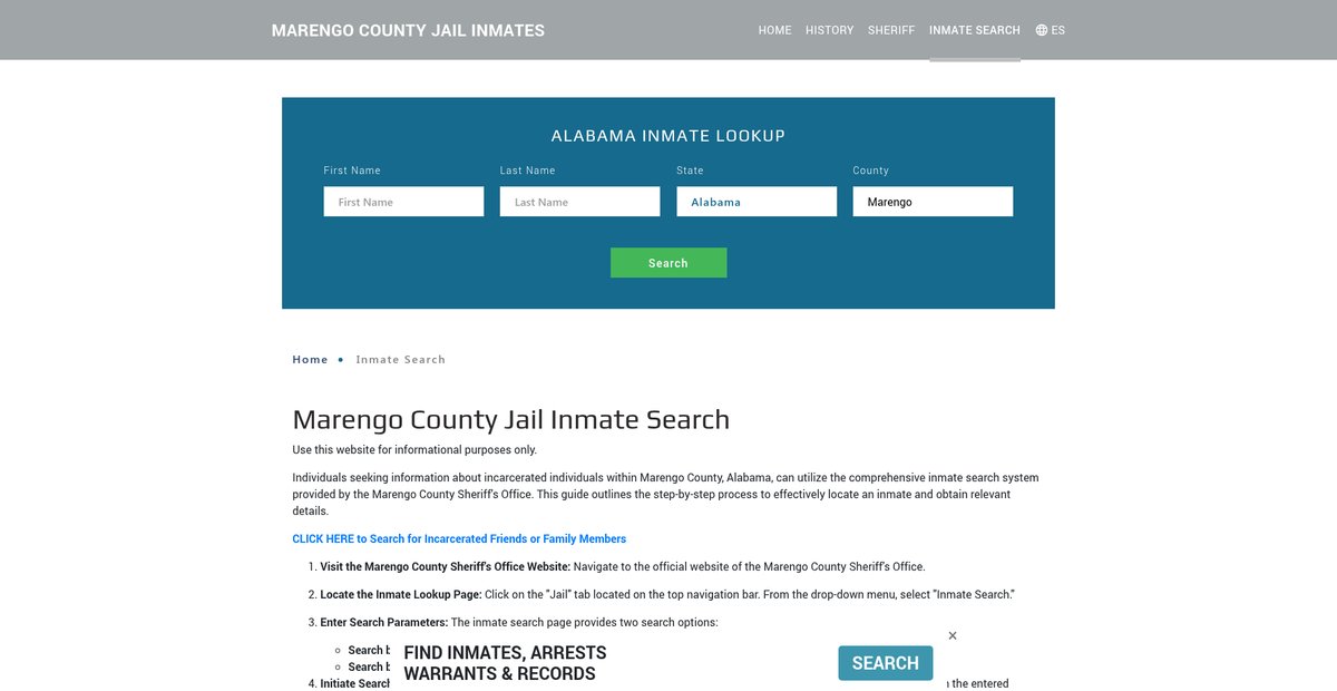 Preview of marengojailroster.org