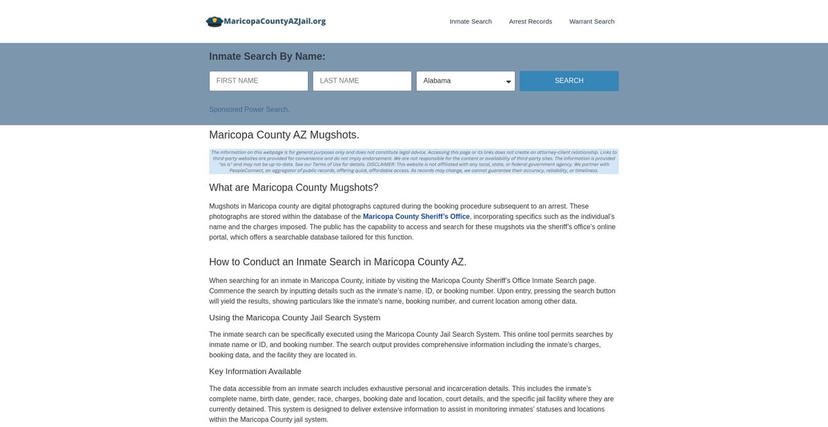 Preview of maricopacountyazjail.org
