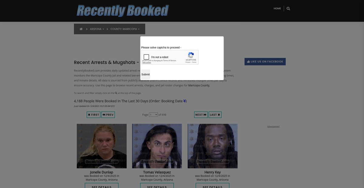 Preview of recentlybooked.com
