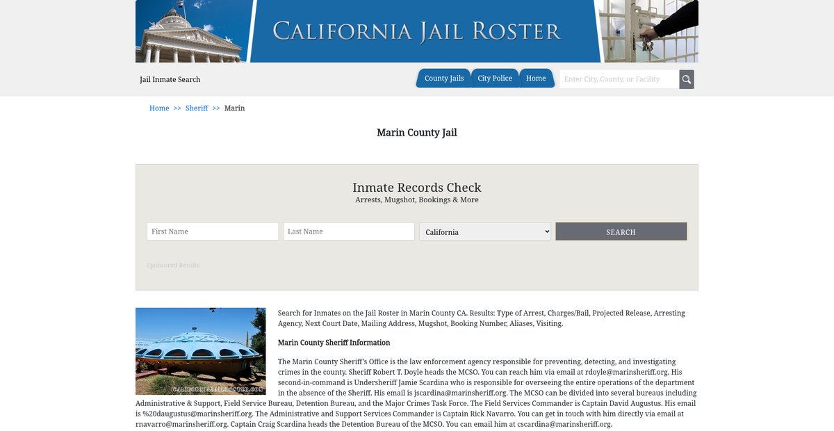 Preview of californiajailroster.com