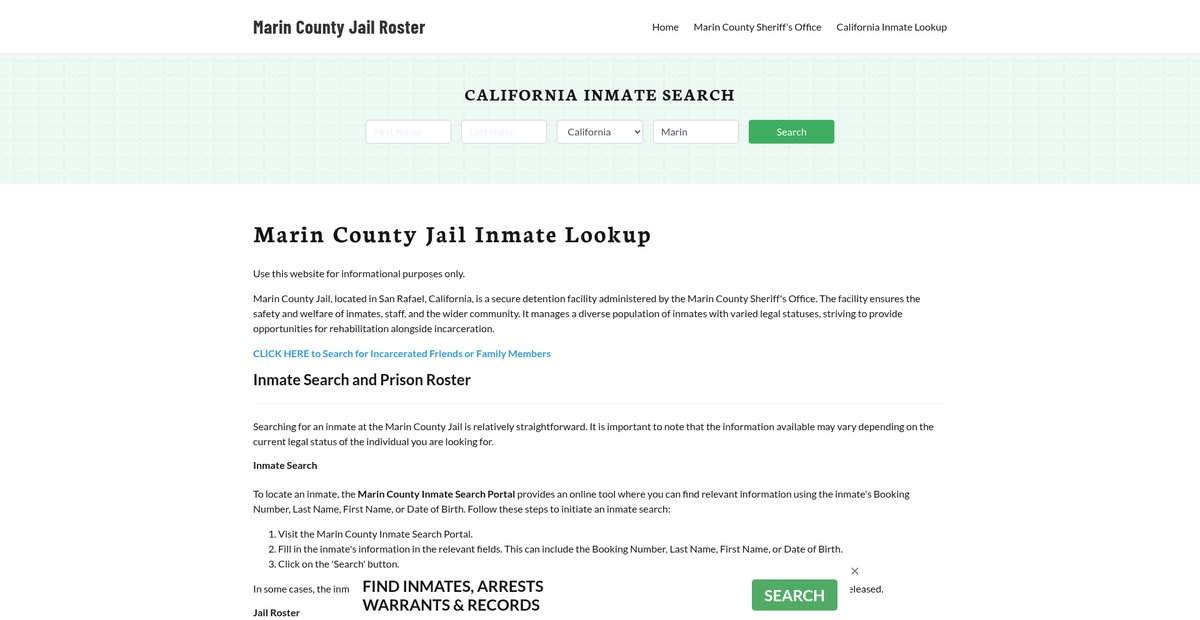 Preview of marincountyjail.org