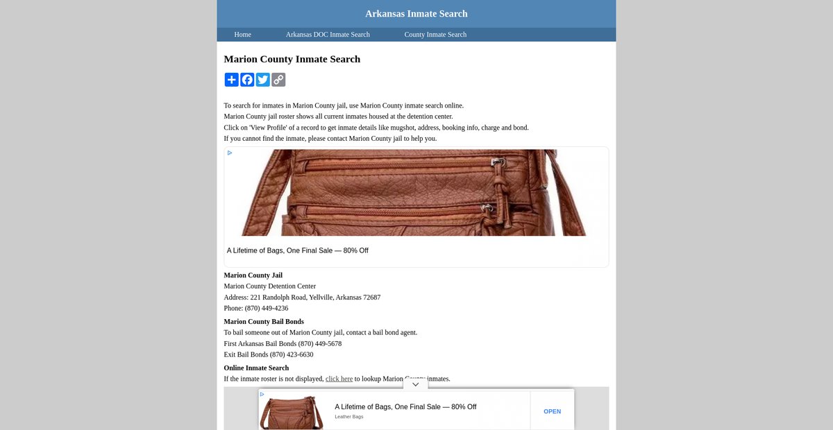 Preview of inmatesearcharkansas.org