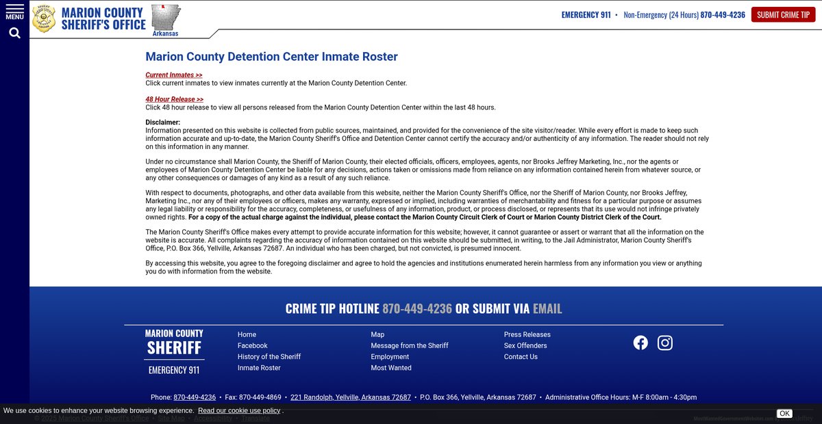 Preview of marioncountysheriffar.gov