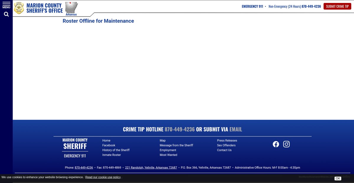 Preview of marioncountysheriffar.gov