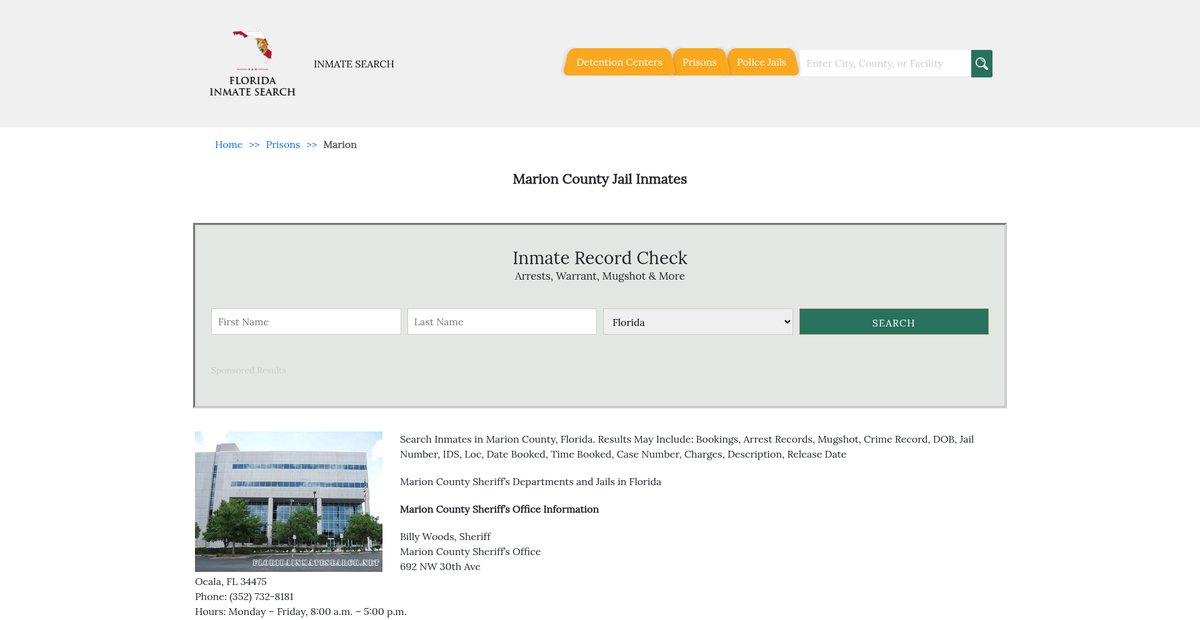 Preview of floridainmatesearch.net