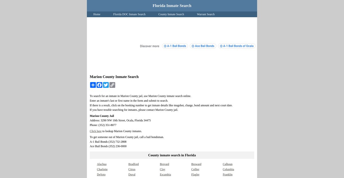 Preview of inmatesearchflorida.org