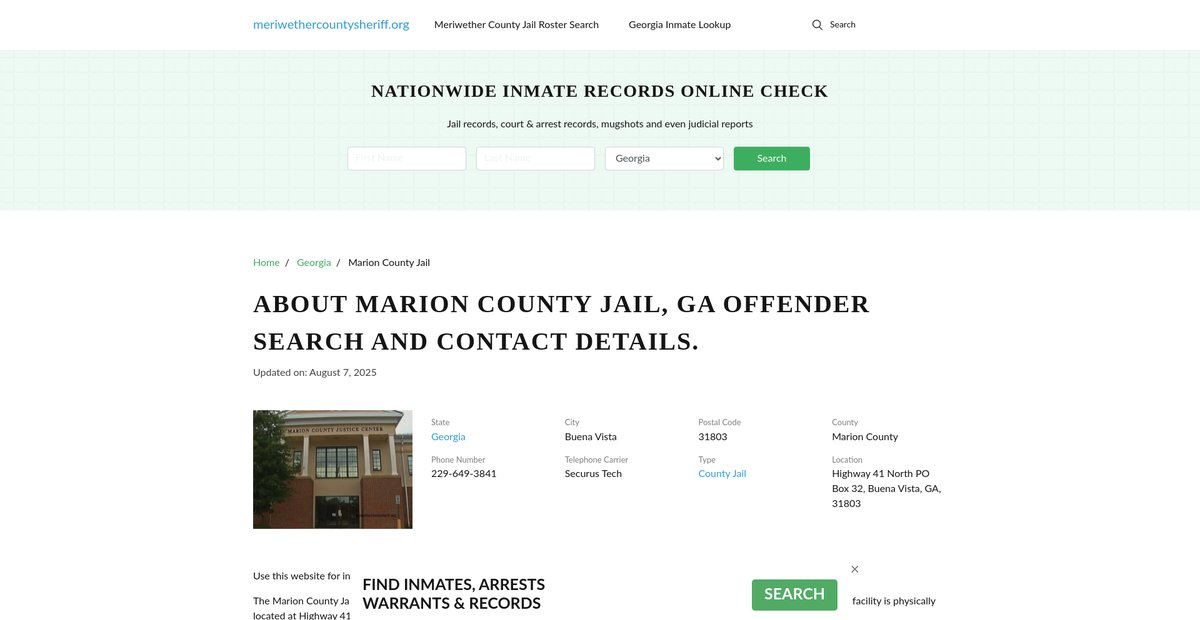 Preview of meriwethercountysheriff.org