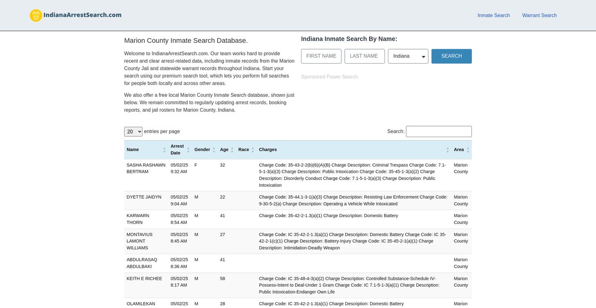 Preview of indianaarrestsearch.com