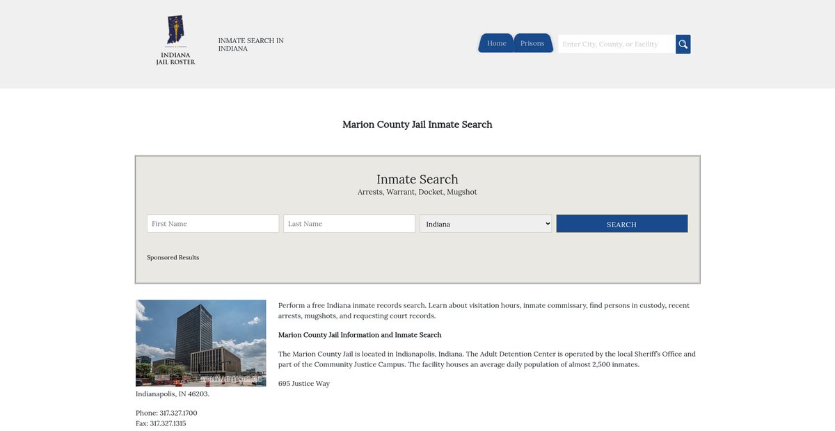 Preview of indianajailroster.com