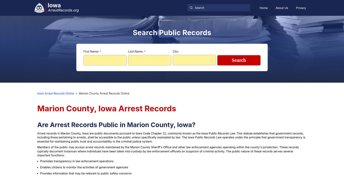Preview of iowaarrestrecords.org