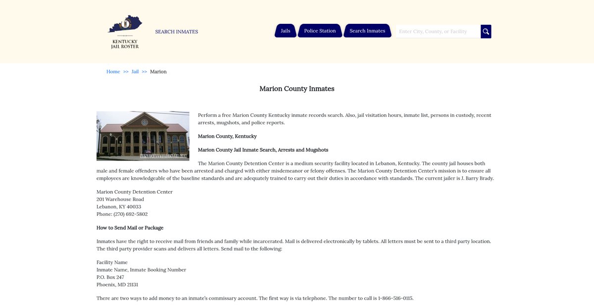 Preview of kentuckyjailroster.com