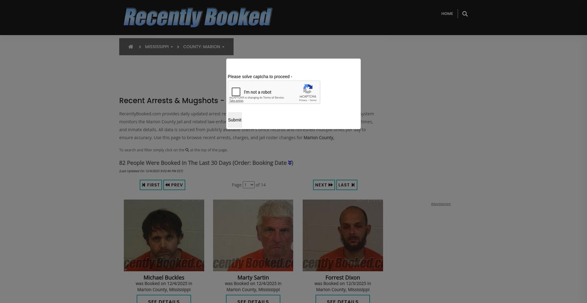 Preview of recentlybooked.com