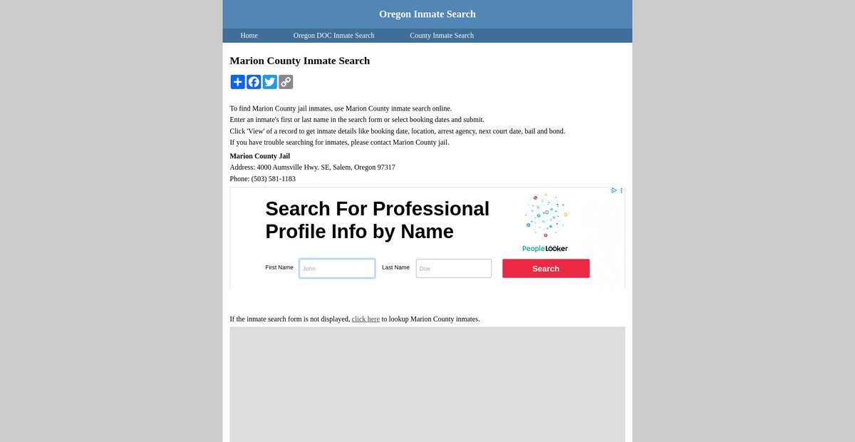 Preview of inmatesearchoregon.org