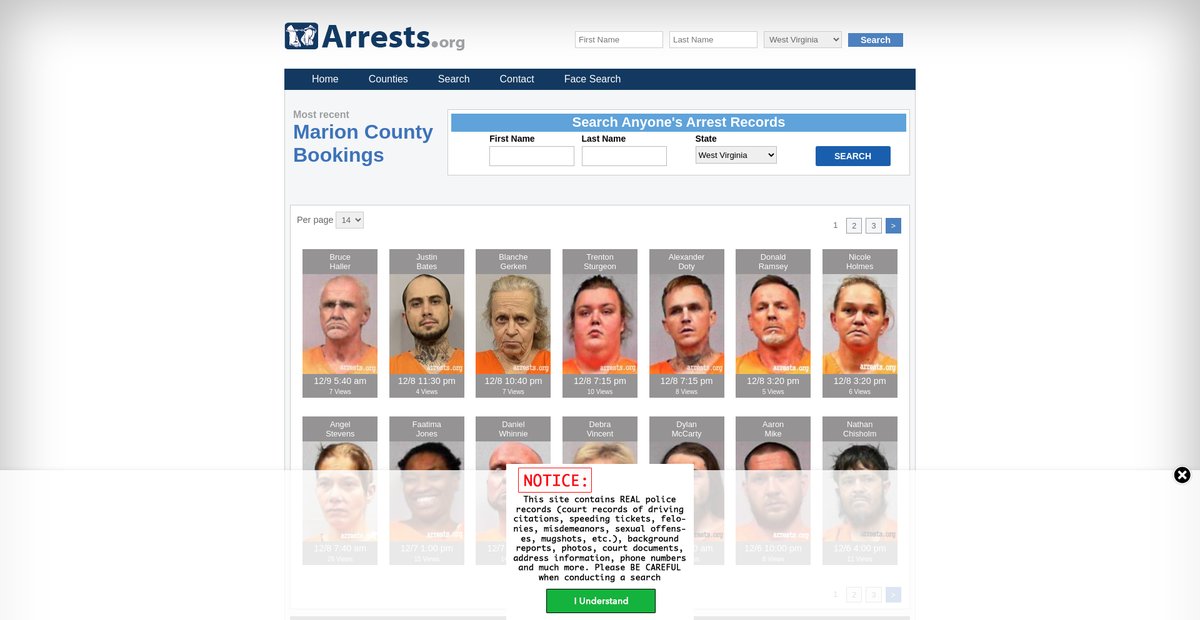 Preview of westvirginia.arrests.org