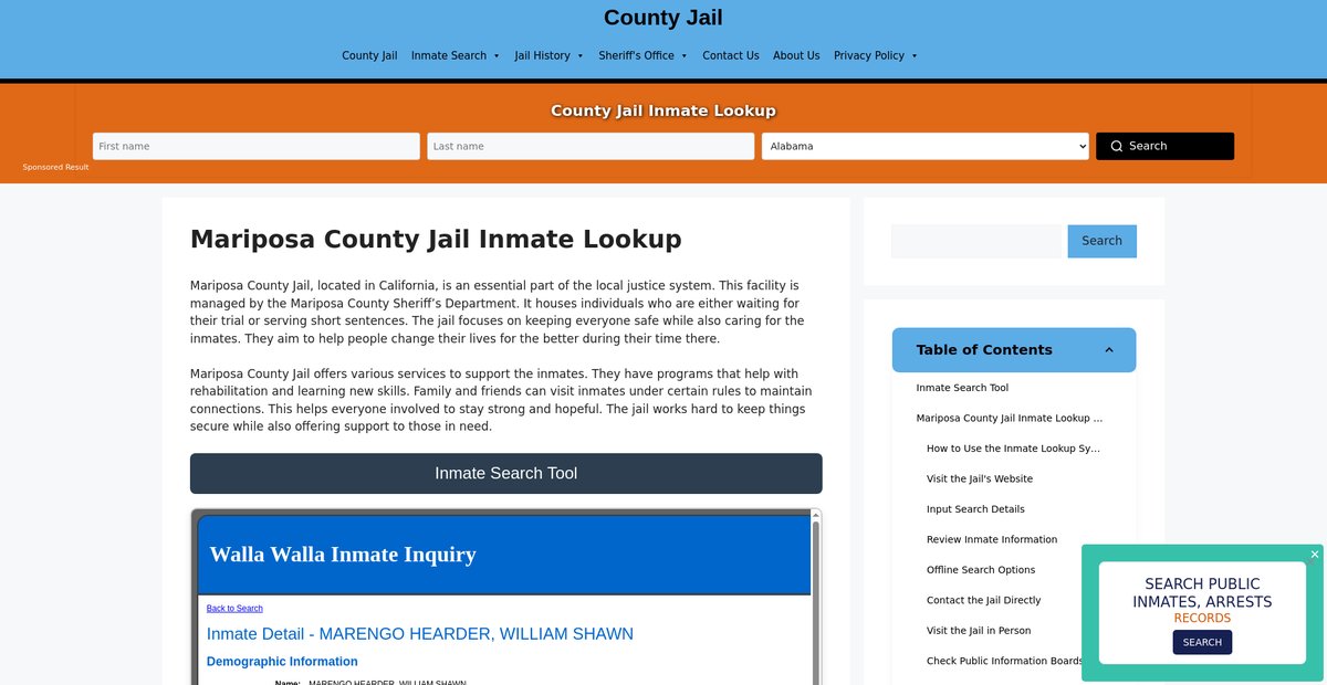 Preview of mariposa.countyjail.org