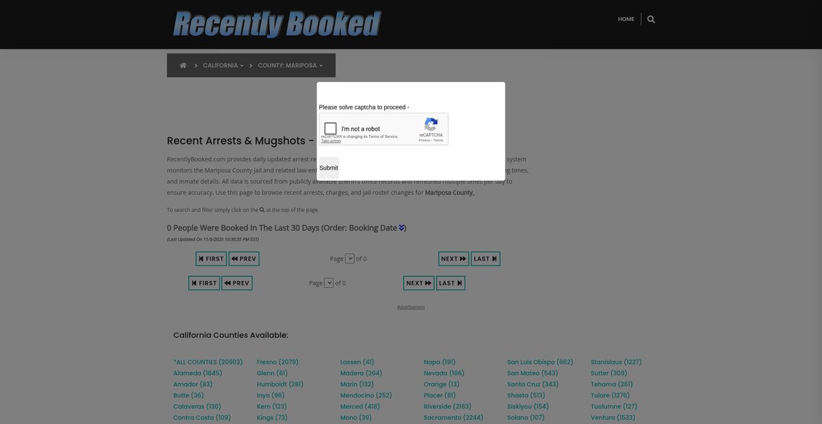 Preview of recentlybooked.com