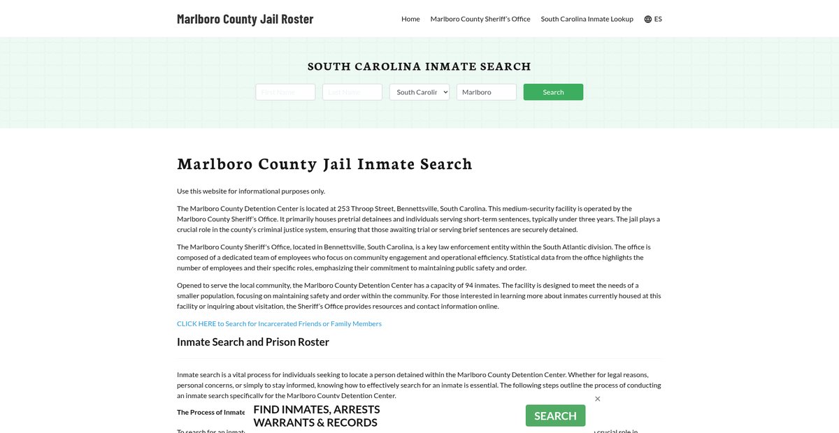Preview of marlborocountyjail.org