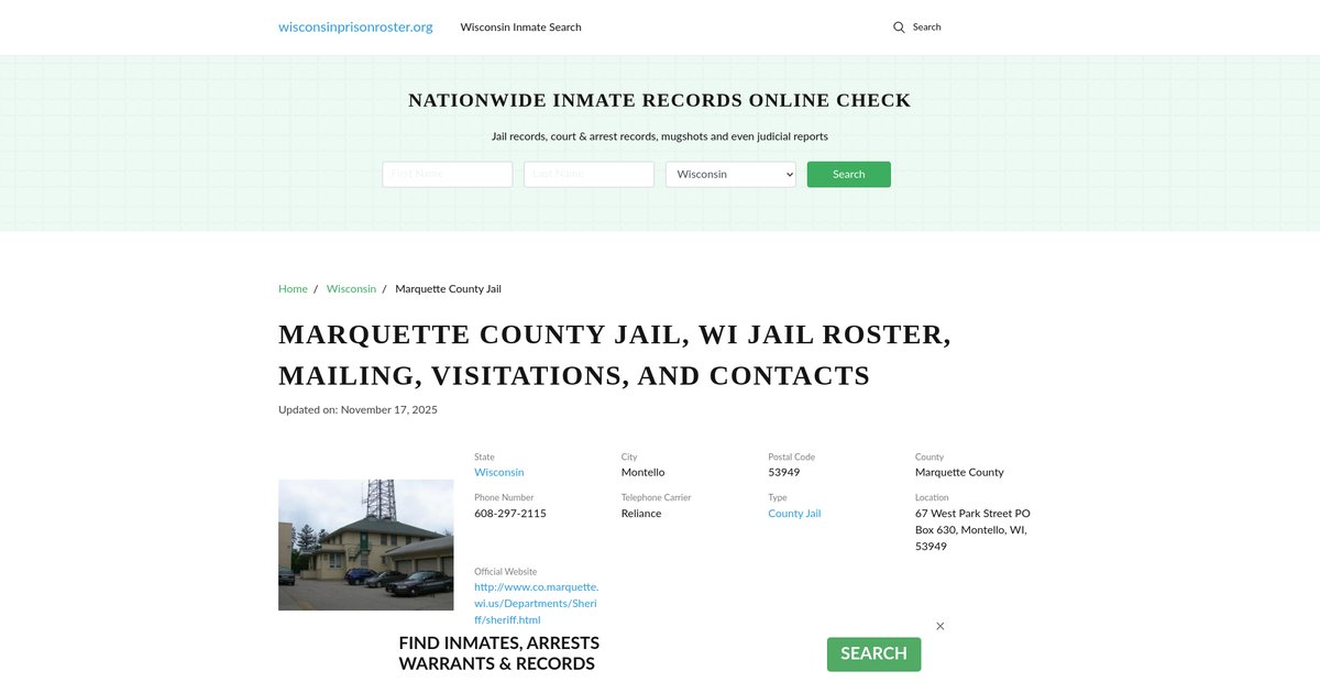 Preview of wisconsinprisonroster.org