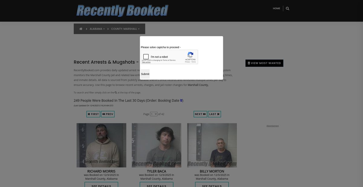 Preview of recentlybooked.com