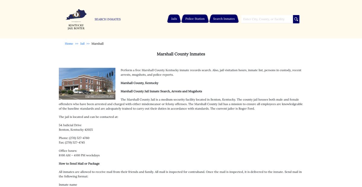 Preview of kentuckyjailroster.com