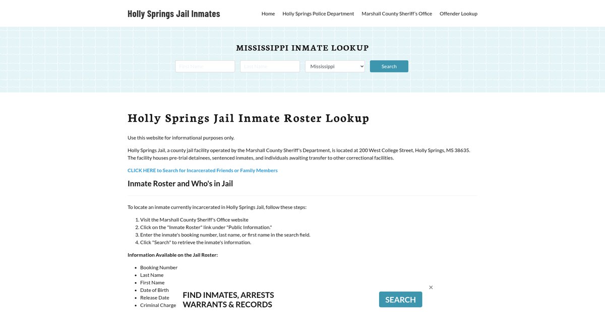 Preview of hollyspringsjail.org