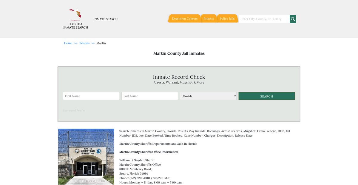 Preview of floridainmatesearch.net