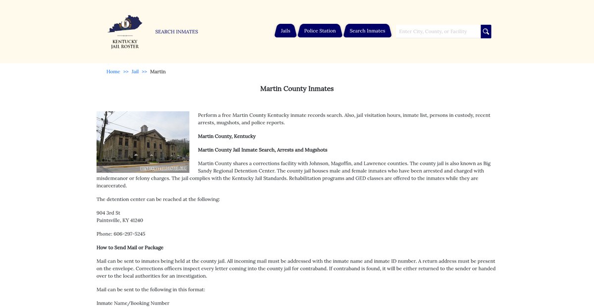 Preview of kentuckyjailroster.com