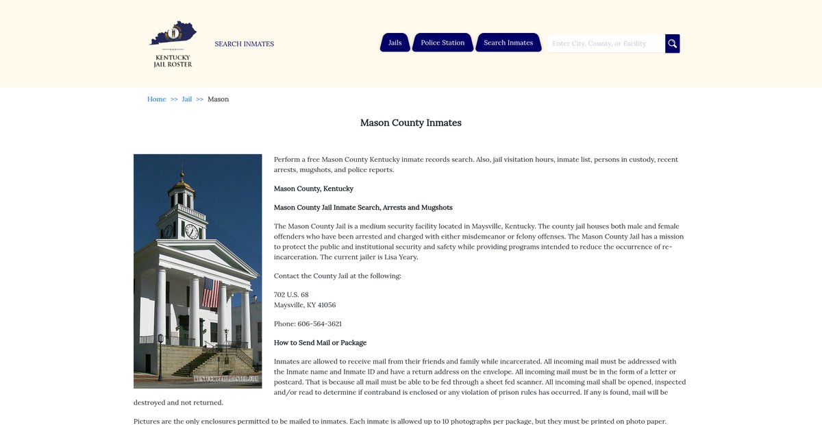 Preview of kentuckyjailroster.com