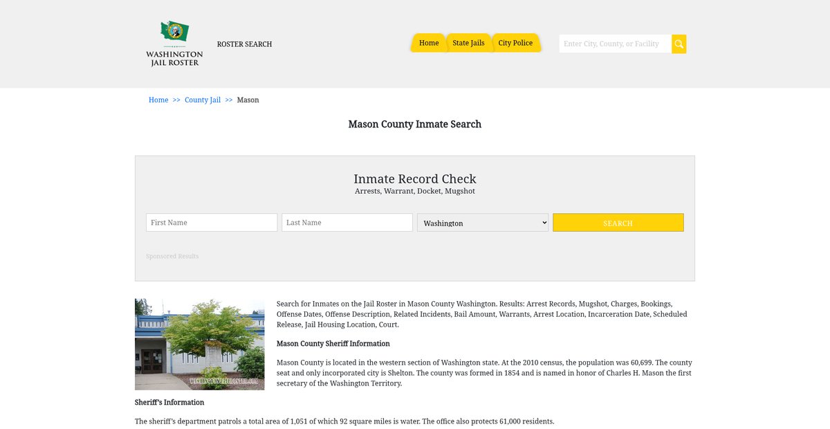 Preview of washingtonjailroster.com