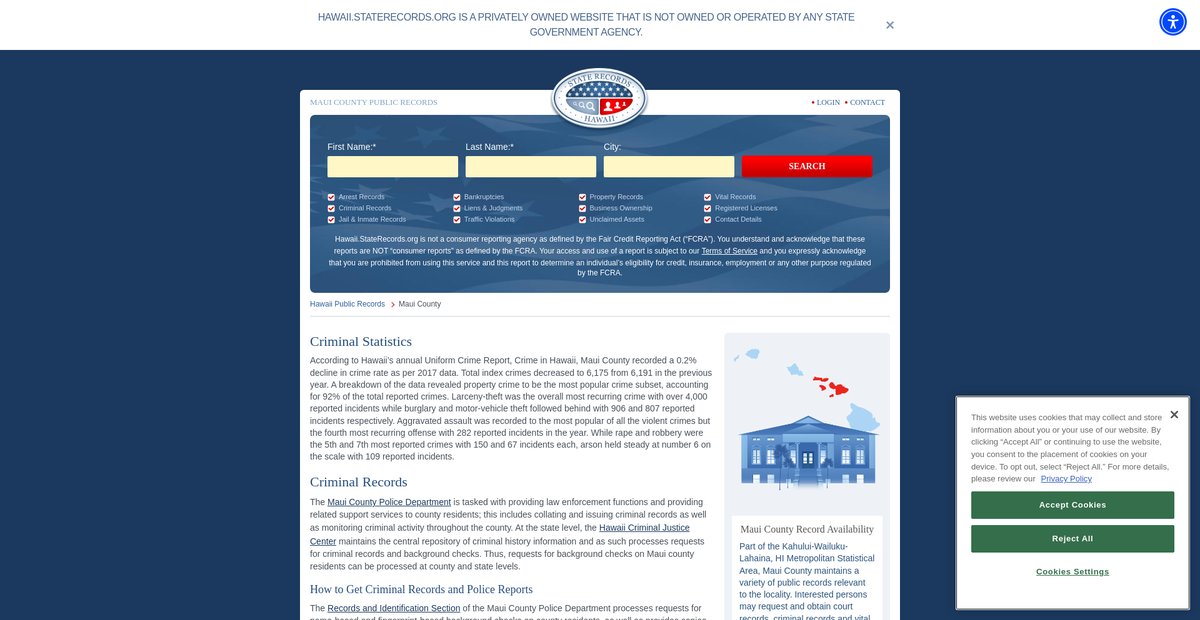 Preview of hawaii.staterecords.org