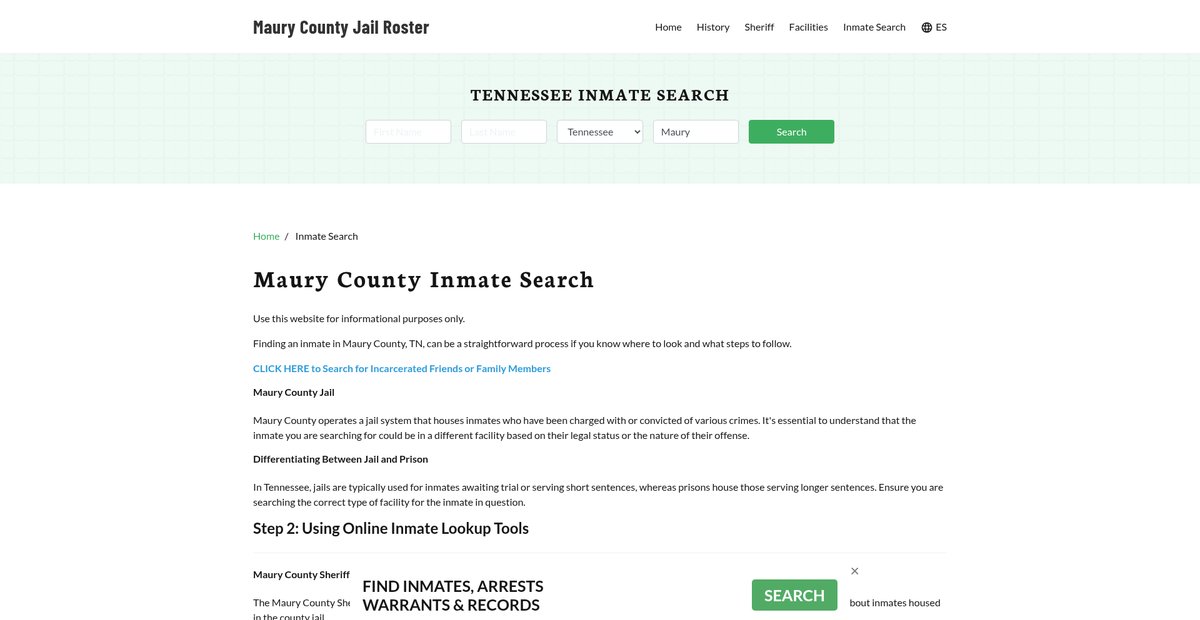 Preview of maurycountyjail.org