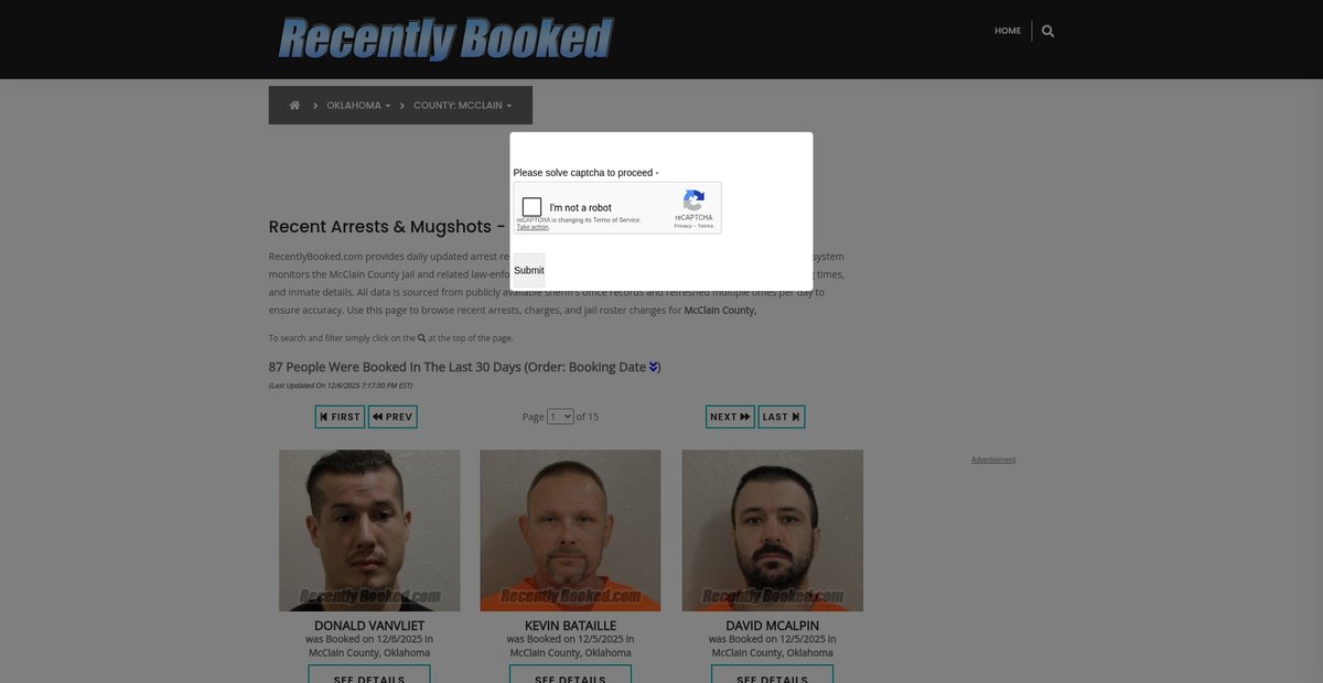 Preview of recentlybooked.com