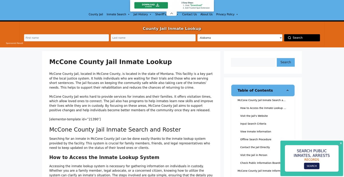 Preview of mccone.countyjail.org
