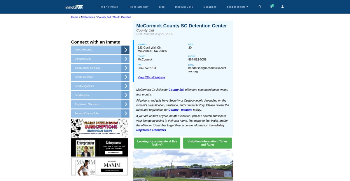 Preview of inmateaid.com