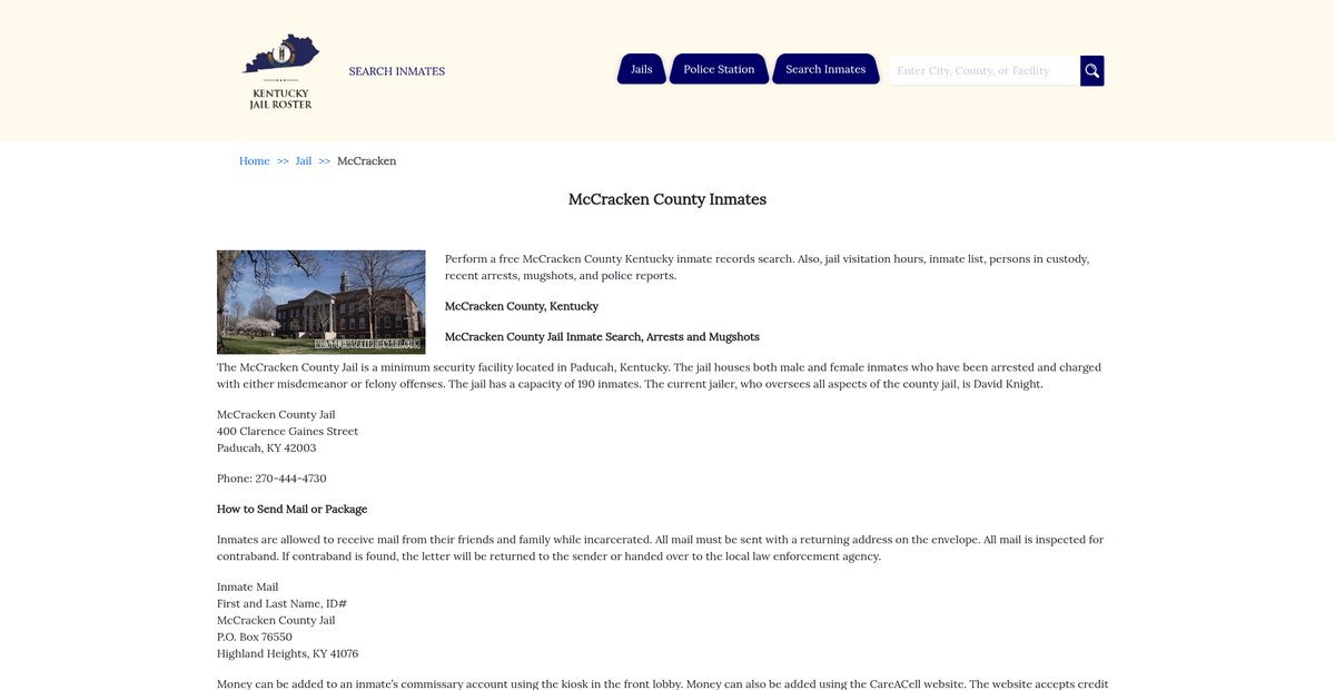 Preview of kentuckyjailroster.com