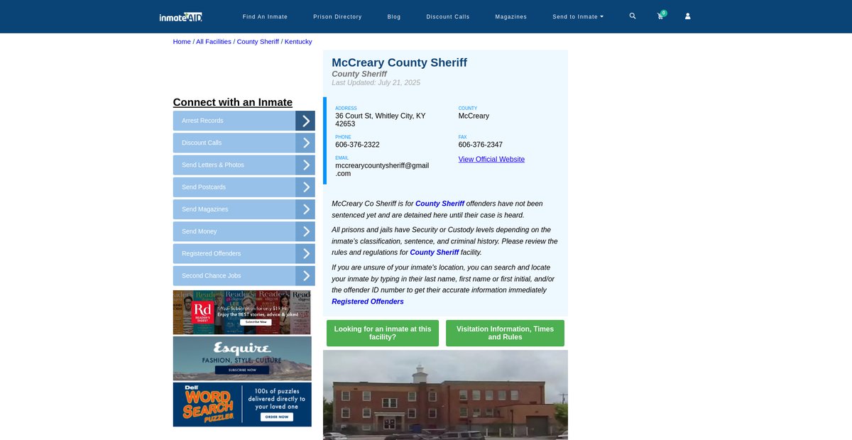 Preview of inmateaid.com