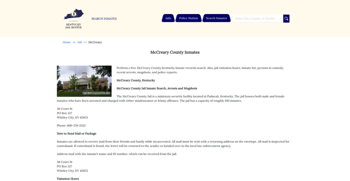 Preview of kentuckyjailroster.com