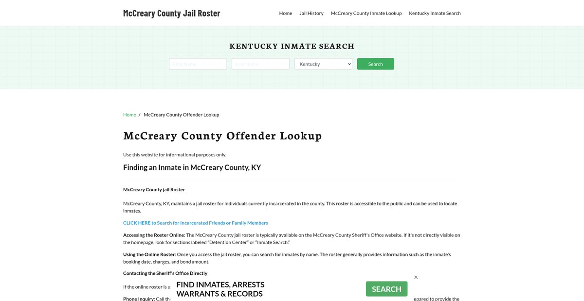 Preview of mccrearysheriff.com