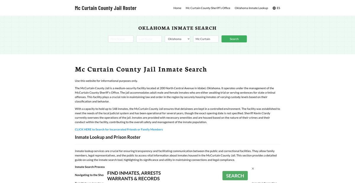 Preview of mccurtaincountyjail.org