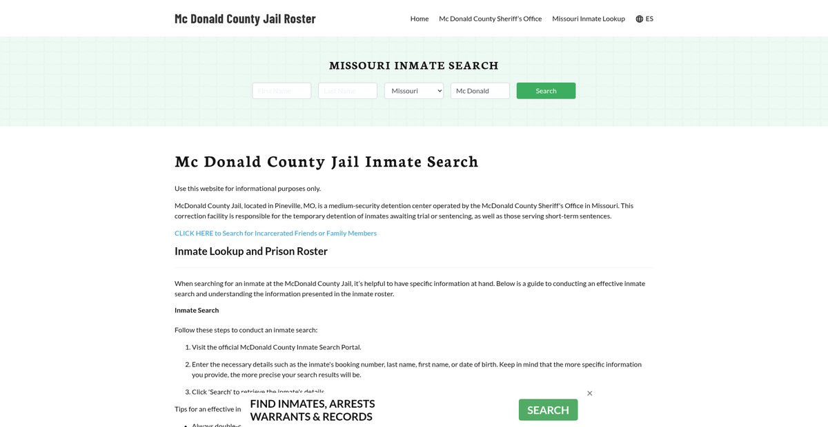 Preview of mcdonaldcountyjail.org