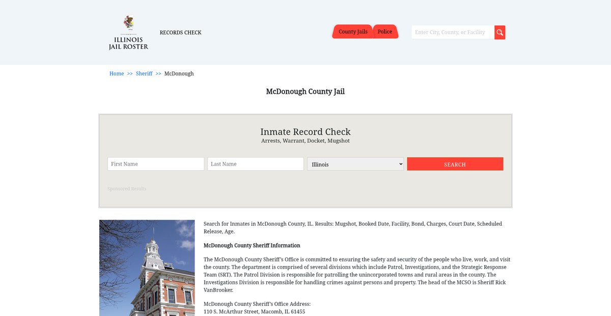 Preview of illinoisjailroster.com