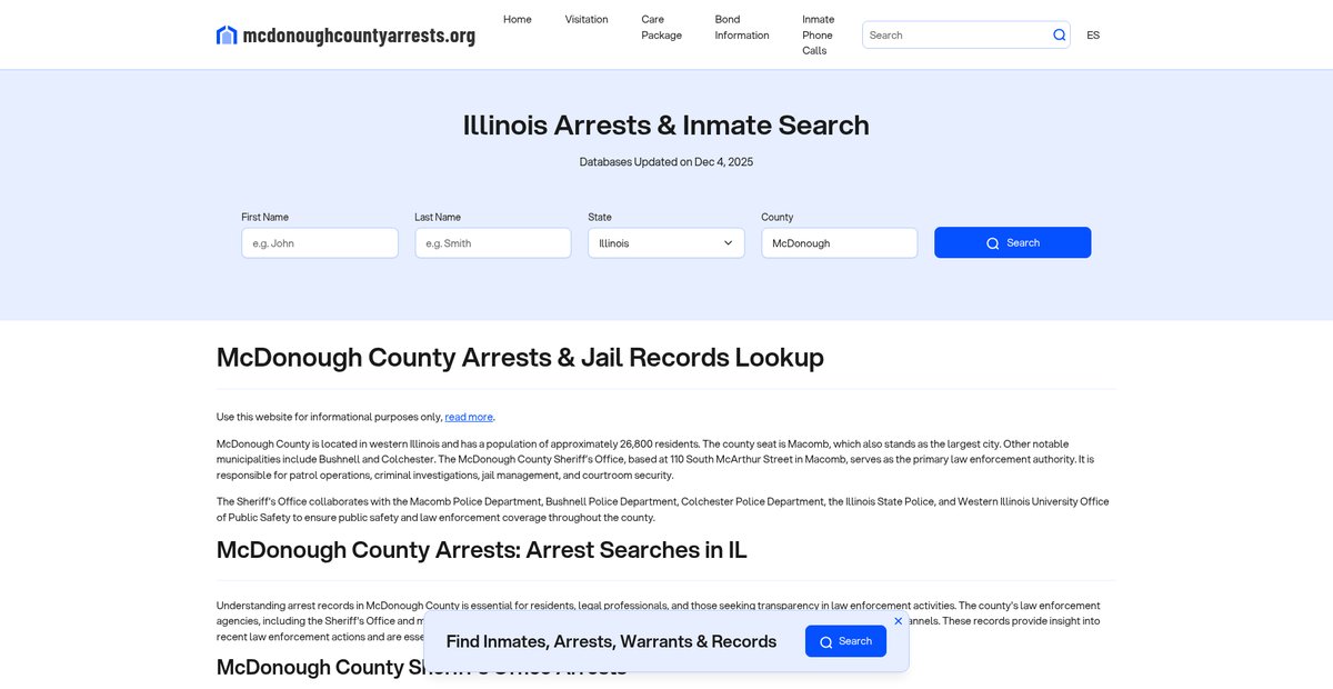Preview of mcdonoughcountyarrests.org