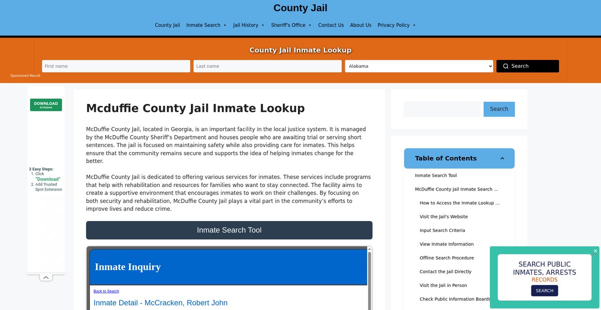 Preview of mcduffie.countyjail.org