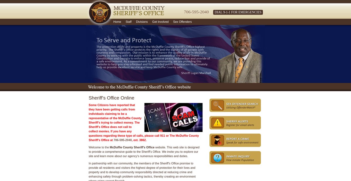 Preview of mcduffiecountysheriff.com