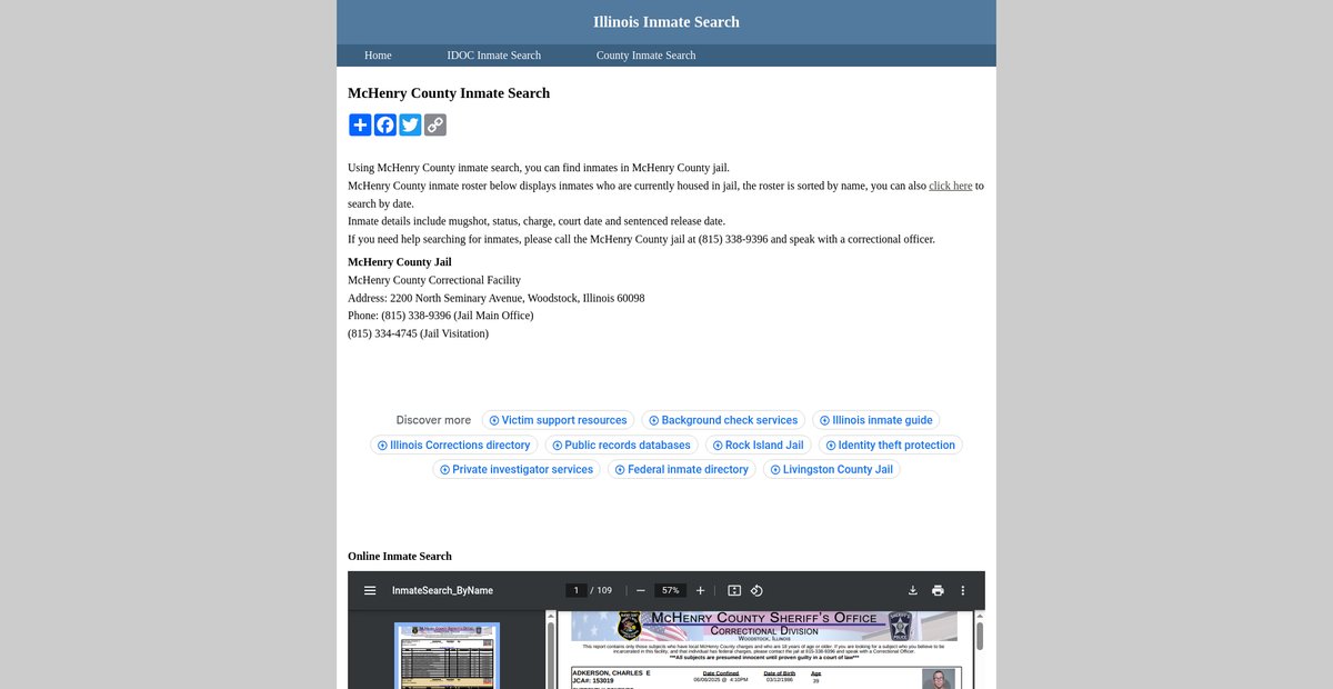 Preview of inmatesearchillinois.org