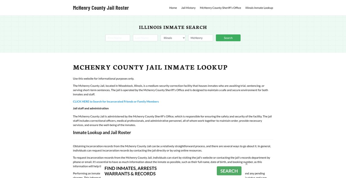 Preview of mchenrycountyjail.org