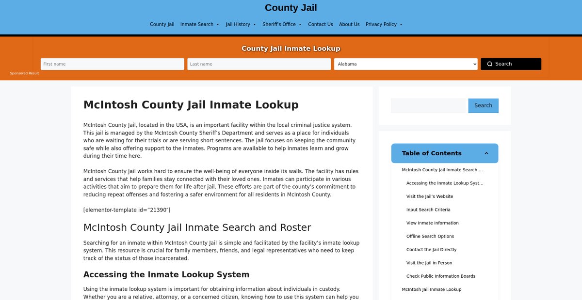 Preview of mcintosh.countyjail.org